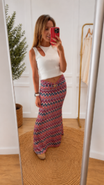 Falda larga zig zag
