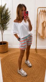Short rayas con goma